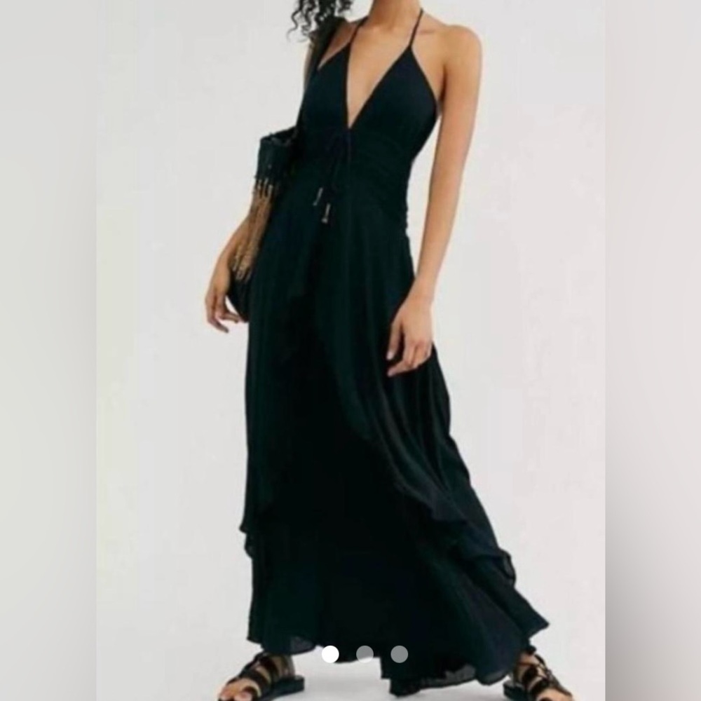 Free People Black Tiered Maxi Dress